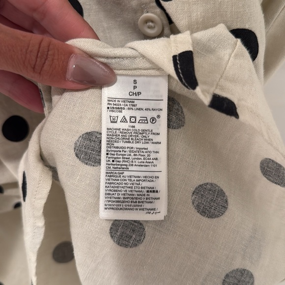 GAP Cream and Black Polka Dot Midi Dress - Picture 5 of 5